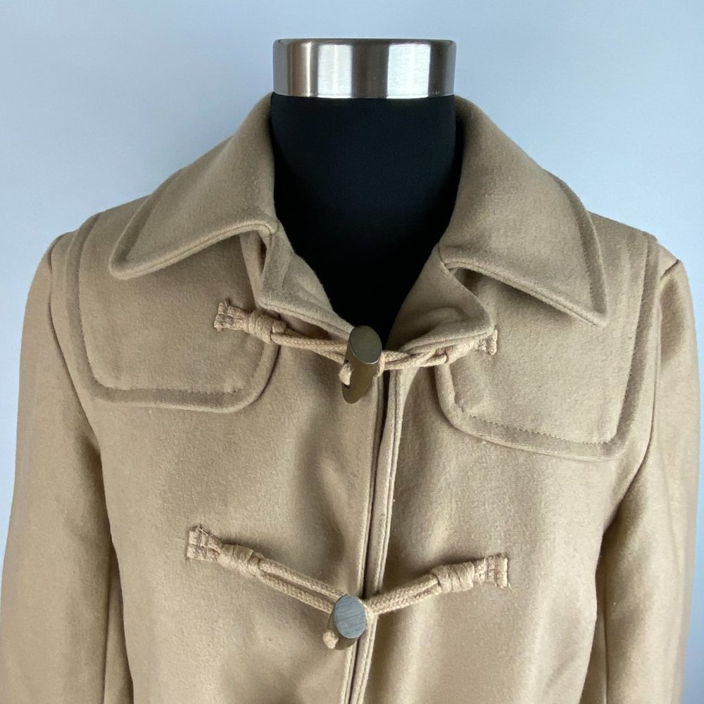 Gap Tan Wool Blend Toggle Button Down Coat Xs - image 2